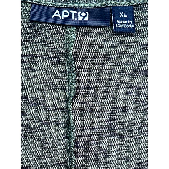 APT 9 Olive Green Cowl Neck Draped Polyester Spandex Boho Cut Blouse Size XL - Picture 5 of 8